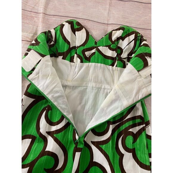 Milly Of New York Women's Green And White BodyCon Dress - 4 - Picture 11 of 12
